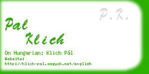pal klich business card